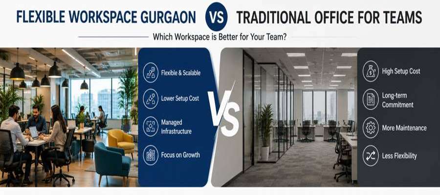 Flexible Workspace Gurgaon vs Traditional Office for Teams